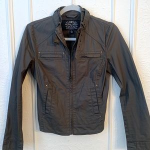 Blanc Noir treated canvas moto jacket